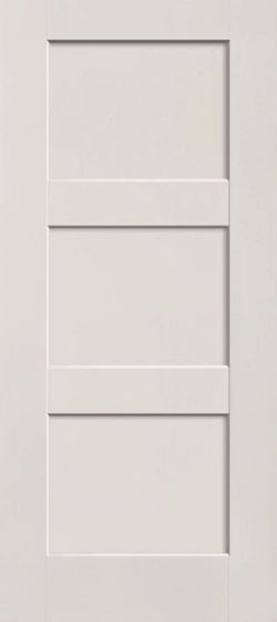 3 Equal Panel Smooth Fiberglass Entry Door