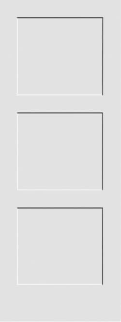 3 Equal Panel True Shaker Interior Door