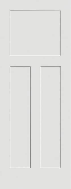 3 Panel Craftsman True Shaker Interior Door